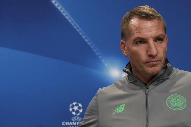 Celtic coach Brendan Rodgers arrives for a news conference prior to the Champions League group B first leg soccer match between FC Bayern Munich and Celtic Glasgow, in Munich, Germany, Tuesday, Oct. 17, 2017. Munich will face Celtic on Wednesday. (AP Photo/Matthias Schrader) Celtic coach Brendan Rodgers arrives for a news conference prior to the Champions League group B first leg soccer match between FC Bayern Munich and Celtic Glasgow, in Munich, Germany, Tuesday, Oct. 17, 2017. Munich will face Celtic on Wednesday. (AP Photo/Matthias Schrader)