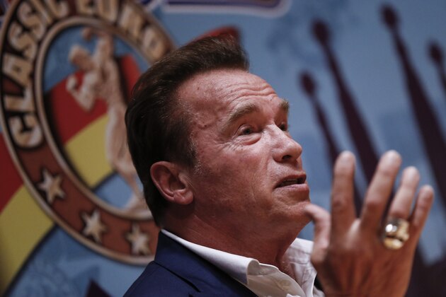 US actor and former governor of California Arnold Schwarzenegger speaks during a press conference ahead of the fitness and bodybuilding Arnold Classic Europe event in L'Hospitalet del Llobregat on September 22, 2017. / AFP PHOTO / PAU BARRENA        (Photo credit should read PAU BARRENA/AFP/Getty Images)