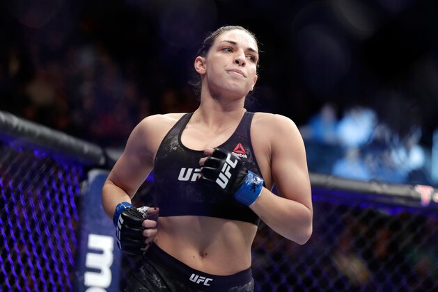 LAS VEGAS, NV - MARCH 03:  Mackenzie Dern jogs before a women's strawweight bout during UFC 222 at T-Mobile Arena on March 3, 2018 in Las Vegas, Nevada.  (Photo by Isaac Brekken/Getty Images)