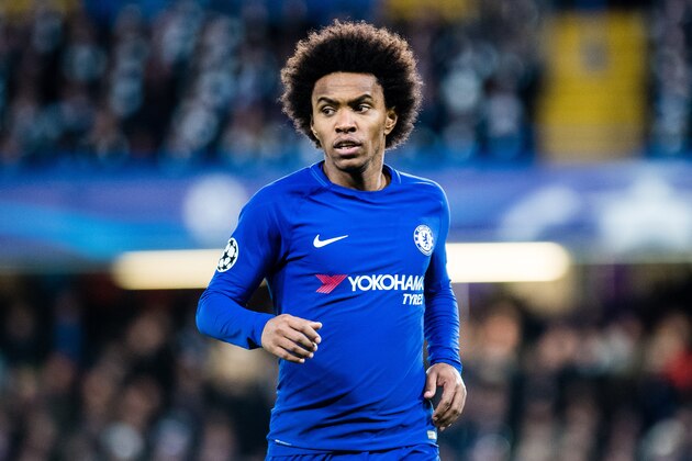 LONDON, ENGLAND - FEBRUARY 20: Willian (22) of Chelsea during the UEFA Champions League Round of 16 First Leg   match between Chelsea FC and FC Barcelona at Stamford Bridge on February 20, 2018 in London, United Kingdom. (Photo by MB Media/Getty Images)