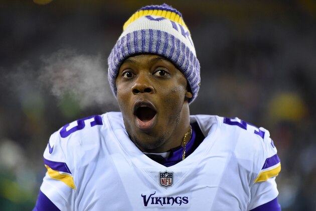 GREEN BAY, WI - DECEMBER 23:  Teddy Bridgewater #5 of the Minnesota Vikings leaves the field following a game against the Green Bay Packers at Lambeau Field on December 23, 2017 in Green Bay, Wisconsin.  The Vikings won the gme 16-0. (Photo by Stacy Revere/Getty Images)