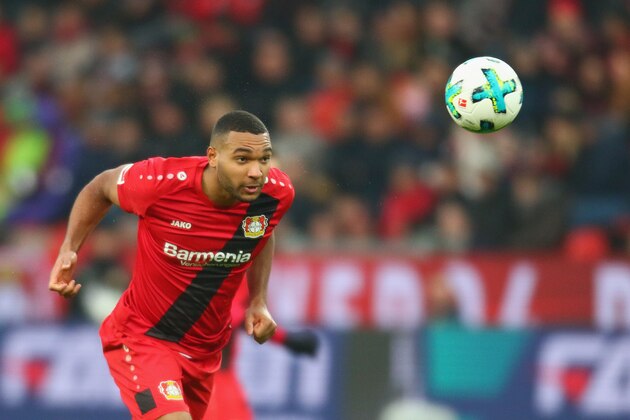 LEVERKUSEN, GERMANY - FEBRUARY 10: Jonathan Tah of Leverkusen controls the ball during the Bundesliga match between Bayer 04 Leverkusen and Hertha BSC at BayArena on February 10, 2018 in Leverkusen, Germany. (Photo by TF-Images/Getty Images)