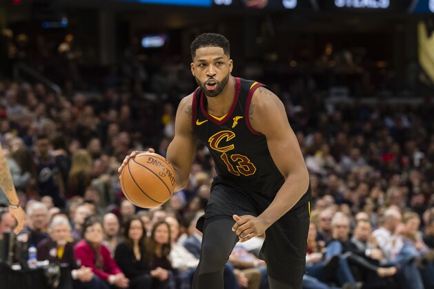 CLEVELAND, OH - FEBRUARY 22: Tristan Thompson #13 of the Cleveland Cavaliers drives to the basket during the second half against the Washington Wizards at Quicken Loans Arena on February 22, 2018 in Cleveland, Ohio. The Wizards defeated the Cavaliers 110-103. NOTE TO USER: User expressly acknowledges and agrees that, by downloading and or using this photograph, User is consenting to the terms and conditions of the Getty Images License Agreement. (Photo by Jason Miller/Getty Images)