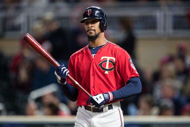 MINNEAPOLIS, MN- SEPTEMBER 29: Byron Buxton #25 of the Minnesota Twins looks on against the Detroit Tigers on September 29, 2017 at Target Field in Minneapolis, Minnesota. The Twins defeated the Tigers 6-3. (Photo by Brace Hemmelgarn/Minnesota Twins/Getty Images)