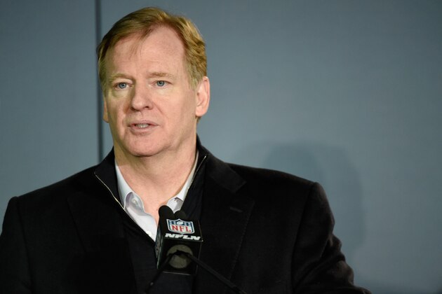 BLOOMINGTON, MN - FEBRUARY 05: NFL Commissioner Roger Goodell speaks to the media during Super Bowl LII media availability on February 5, 2018 at Mall of America in Bloomington, Minnesota. The Philadelphia Eagles defeated the New England Patriots in Super Bowl LII 41-33 on February 4th. (Photo by Hannah Foslien/Getty Images)
