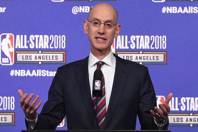 LOS ANGELES, CA - FEBRUARY 17:  NBA Commissioner Adam Silver speaks onstage during the All-Star Press Conference at Staples Center on February 17, 2018 in Los Angeles, California.  (Photo by Jayne Kamin-Oncea/Getty Images)