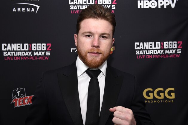 LOS ANGELES, CA - FEBRUARY 27: Boxer Canelo Alvarez poses during a news conference at Microsoft Theater at L.A. Live to announce the upcoming rematch against Gennady Golovkin on February 27, 2018 in Los Angeles, California. (Photo by Kevork Djansezian/Getty Images)