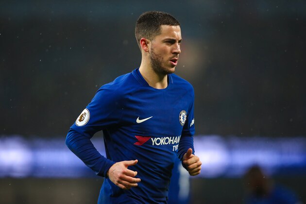 MANCHESTER, ENGLAND - MARCH 04: Eden Hazard of Chelsea during the Premier League match between Manchester City and Chelsea at Etihad Stadium on March 4, 2018 in Manchester, England. (Photo by Robbie Jay Barratt - AMA/Getty Images)