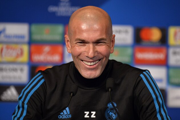 PARIS, FRANCE - MARCH 05:  Real Madrid Head Coach Zinedine Zidane answers questions during a press conference ahead of the Champion's League match against Paris Saint-Germain at Parc des Princes on March 5, 2018 in Paris, France.  (Photo by Aurelien Meunier/Getty Images)