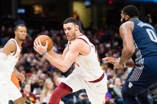 CLEVELAND, OH - MARCH 5: Larry Nance Jr. #22 of the Cleveland Cavaliers drives around Andre Drummond #0 of the Detroit Pistons during the second half at Quicken Loans Arena on March 5, 2018 in Cleveland, Ohio. The Cavaliers defeated the Pistons 112-90. NOTE TO USER: User expressly acknowledges and agrees that, by downloading and or using this photograph, User is consenting to the terms and conditions of the Getty Images License Agreement. (Photo by Jason Miller/Getty Images)
