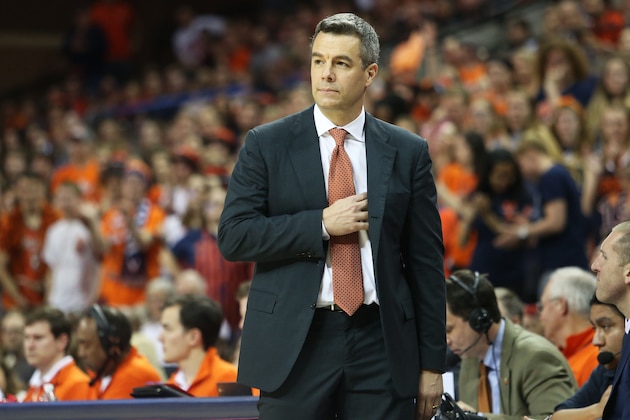 CHARLOTTESVILLE, VA - FEBRUARY 21: Head coach Tony Bennett of the Virginia Cavaliers in the second half during a game against the Georgia Tech Yellow Jackets at John Paul Jones Arena on February 21, 2018 in Charlottesville, Virginia. Virginia defeated Georgia Tech 65-54. (Photo by Ryan M. Kelly/Getty Images)