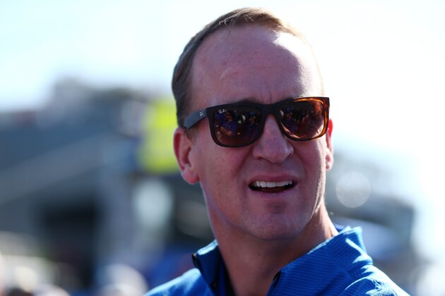 DAYTONA BEACH, FL - FEBRUARY 18:  Two-time Super Bowl winning quarterback Peyton Manning stands on the grid prior to the Monster Energy NASCAR Cup Series 60th Annual Daytona 500 at Daytona International Speedway on February 18, 2018 in Daytona Beach, Florida.  (Photo by Sarah Crabill/Getty Images)