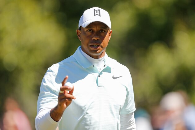 PALM HARBOR, FL - MARCH 09:  Tiger Woods reacts after a putt on the eighth green during the second round of the Valspar Championship at Innisbrook Resort Copperhead Course on March 9, 2018 in Palm Harbor, Florida.  (Photo by Michael Reaves/Getty Images)