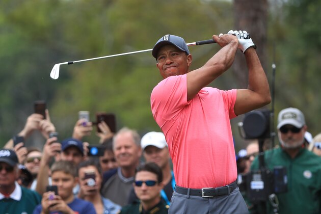 PALM HARBOR, FL - MARCH 10:  Tiger Woods plays his shot from the second tee during the third round of the Valspar Championship at Innisbrook Resort Copperhead Course on March 10, 2018 in Palm Harbor, Florida.  (Photo by Sam Greenwood/Getty Images)