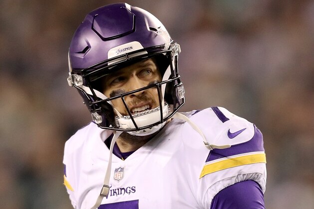 PHILADELPHIA, PA - JANUARY 21:  Case Keenum #7 of the Minnesota Vikings reacts during the fourth quarter against the Philadelphia Eagles in the NFC Championship game at Lincoln Financial Field on January 21, 2018 in Philadelphia, Pennsylvania.  (Photo by Patrick Smith/Getty Images)