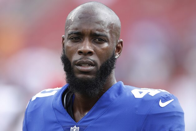 TAMPA, FL - OCTOBER 01: Dominique Rodgers-Cromartie #41 of the New York Giants looks on during a game against the Tampa Bay Buccaneers at Raymond James Stadium on October 1, 2017 in Tampa, Florida. The Bucs defeated the Giants 25-23. (Photo by Joe Robbins/Getty Images)