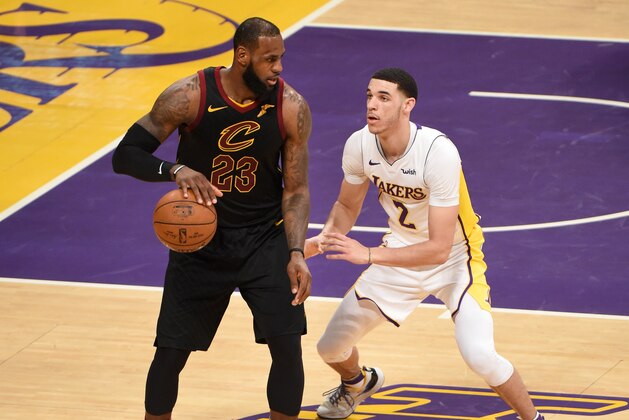 LOS ANGELES, CA - MARCH 11: LeBron James #23 of the Cleveland Cavaliers handles the ball against the Los Angeles Lakers on March 11, 2018 at STAPLES Center in Los Angeles, California. NOTE TO USER: User expressly acknowledges and agrees that, by downloading and/or using this Photograph, user is consenting to the terms and conditions of the Getty Images License Agreement. Mandatory Copyright Notice: Copyright 2018 NBAE (Photo by Adam Pantozzi/NBAE via Getty Images)