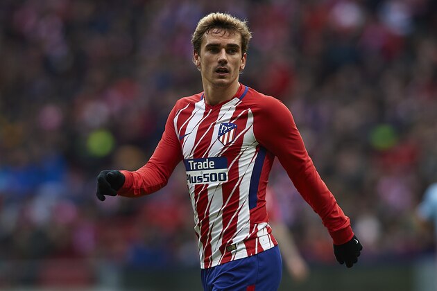 MADRID, SPAIN - MARCH 11:  Antoine Griezmann of Atletico Madrid looks on during the La Liga match between Atletico Madrid and Celta de Vigo at Wanda Metropolitano Stadium on March 11, 2018 in Madrid, Spain.  (Photo by Quality Sport Images/Getty Images)