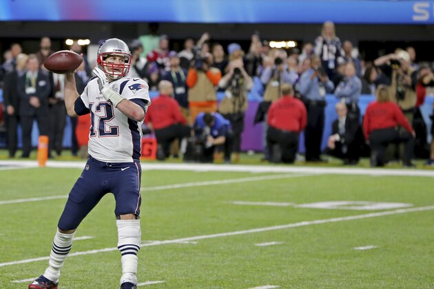 New England Patriots quarterback Tom Brady in action against the Philadelphia Eagles at Super Bowl 52 on Sunday, February 4, 2018 in Minneapolis. Philadelphia won the game 41-33.(AP Photo/Gregory Payan)