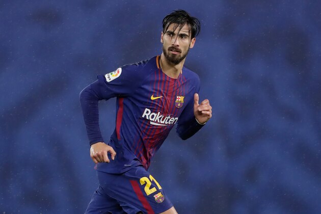 SAN SEBASTIAN, SPAIN - JANUARY 14: Andre Gomes of FC Barcelona during the La Liga Santander  match between Real Sociedad v FC Barcelona at the Estadio Anoeta on January 14, 2018 in San Sebastian Spain (Photo by Laurens Lindhout/Soccrates/Getty Images)