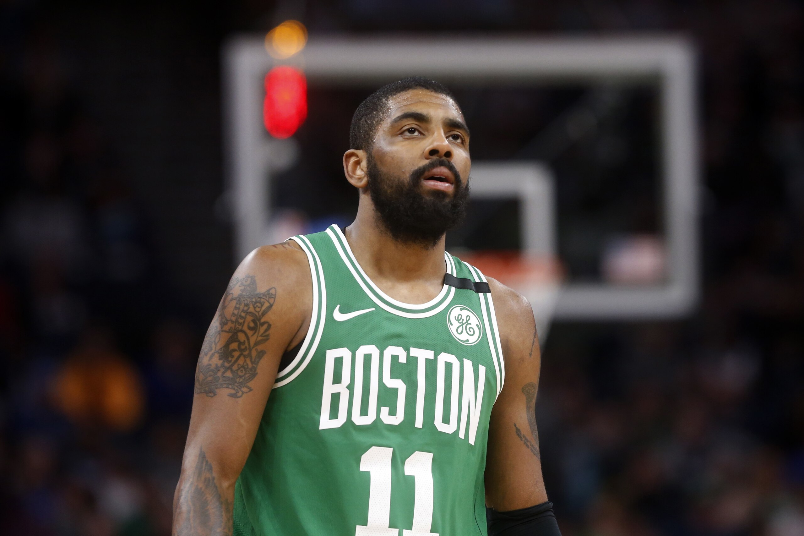 Boston Celtics's Kyrie Irving plays against the Minnesota Timberwolves in an NBA basketball game Thursday, March 8, 2018, in St. Paul, Minn. (AP Photo/Jim Mone)