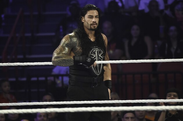 MIAMI, FL- SEPTEMBER 01: Roman Reigns looks on during the WWE Smackdown on September 1, 2015 at the American Airlines Arena in Miami, Florida.  (Photo by Ron ElkmanSports Imagery/Getty Images)