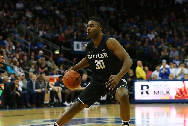 NEWARK, NJ - MARCH 03: Kelan Martin #30 of the Butler Bulldogs in action against the Seton Hall Pirates during a game at Prudential Center on March 3, 2018 in Newark, New Jersey. (Photo by Rich Schultz/Getty Images)