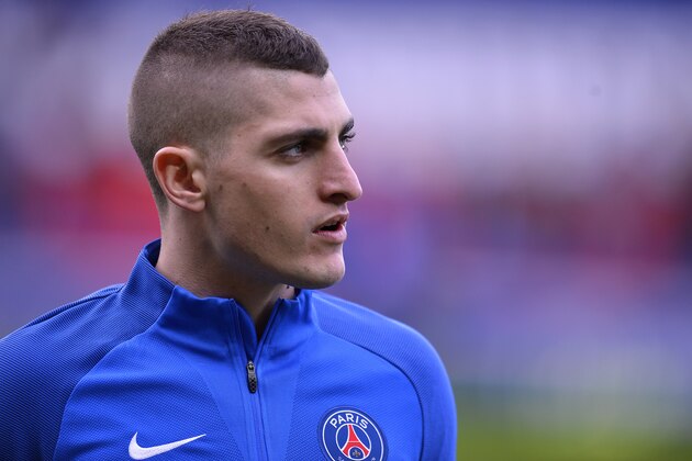 PARIS, FRANCE - MARCH 10:  Marco Verratti of Paris Saint-Germain reacts during warmup before the Ligue 1 match between Paris Saint Germain and Metz at Parc des Princes on March 10, 2018 in Paris, .  (Photo by Aurelien Meunier/Getty Images)