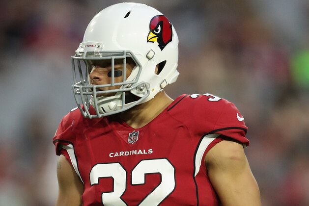 GLENDALE, AZ - DECEMBER 24: Free safety Tyrann Mathieu #32 of the Arizona Cardinals during the NFL game against the New York Giants at the University of Phoenix Stadium on December 24, 2017 in Glendale, Arizona. The Cardinals defeated the Giants 23-0. (Photo by Christian Petersen/Getty Images) GLENDALE, AZ - DECEMBER 24: Free safety Tyrann Mathieu #32 of the Arizona Cardinals during the NFL game against the New York Giants at the University of Phoenix Stadium on December 24, 2017 in Glendale, Arizona. The Cardinals defeated the Giants 23-0. (Photo by Christian Petersen/Getty Images)