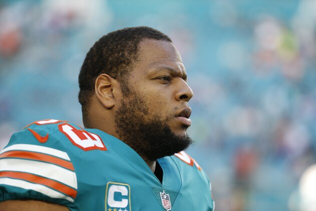 Miami Dolphins defensive tackle Ndamukong Suh (93) is seen during the first half of an NFL football game against the Buffalo Bills, Sunday, Dec. 31, 2017, in Miami Gardens, Fla. (AP Photo/Wilfredo Lee) Miami Dolphins defensive tackle Ndamukong Suh (93) is seen during the first half of an NFL football game against the Buffalo Bills, Sunday, Dec. 31, 2017, in Miami Gardens, Fla. (AP Photo/Wilfredo Lee)