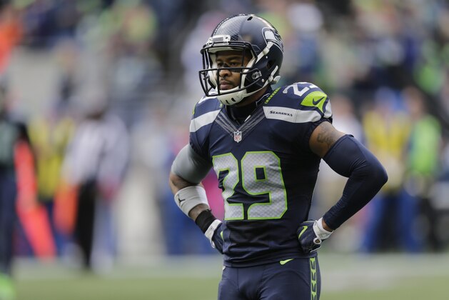 Seattle Seahawks free safety Earl Thomas stands on the field during an NFL football game against the Atlanta Falcons, Sunday, Oct. 16, 2016, in Seattle. (AP Photo/Stephen Brashear)