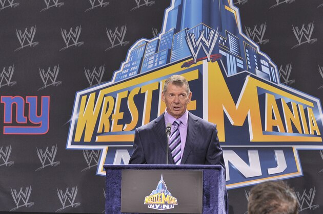 EAST RUTHERFORD, NJ - FEBRUARY 16: Vince McMahon attends a press conference to announce that WWE Wrestlemania 29 will be held at MetLife Stadium in 2013 at MetLife Stadium on February 16, 2012 in East Rutherford, New Jersey. (Photo by Michael N. Todaro/Getty Images)