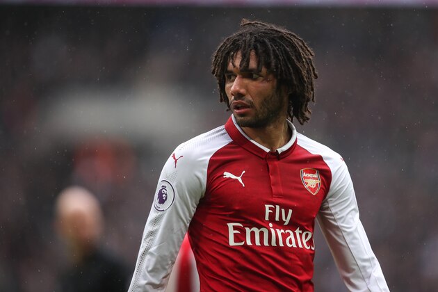 LONDON, ENGLAND - FEBRUARY 10: Mohamed Elneny of Arsenal during the Premier League match between Tottenham Hotspur and Arsenal at Wembley Stadium on February 10, 2018 in London, England. (Photo by Robbie Jay Barratt - AMA/Getty Images)