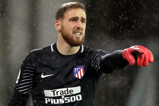 EIBAR, SPAIN - JANUARY 13: Jan Oblak of Atletico Madrid  during the La Liga Santander  match between Eibar v Atletico Madrid at the Estadio Municipal de Ipurua on January 13, 2018 in Eibar Spain (Photo by Laurens Lindhout/Soccrates/Getty Images)