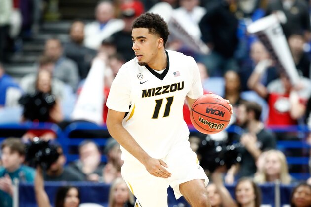 ST LOUIS, MO - MARCH 08:  Jontay Porter #11 of the Missouri Tigers dribbles the ball against the Georgia Bulldogs during the second round of the 2018 SEC Basketball Tournament at Scottrade Center on March 8, 2018 in St Louis, Missouri.  (Photo by Andy Lyons/Getty Images)