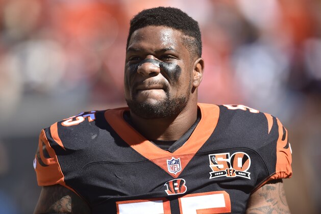 Cincinnati Bengals outside linebacker Vontaze Burfict (55) walks on the field before an NFL football game against the Cleveland Browns, Sunday, Oct. 1, 2017, in Cleveland. Cincinnati won 31-7. (AP Photo/David Richard)