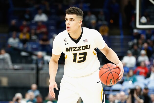 ST LOUIS, MO - MARCH 08:  Michael Porter Jr #13 of the Missouri Tigers dribbles the ball against the Georgia Bulldogs during the second round of the 2018 SEC Basketball Tournament at Scottrade Center on March 8, 2018 in St Louis, Missouri.  (Photo by Andy Lyons/Getty Images)