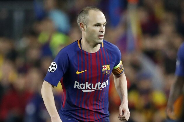 Andres Iniesta of FC Barcelona during the UEFA Champions League round of 16 match between FC Barcelona and Chelsea FC at the Camp Nou stadium on March 14, 2018 in Barcelona, Spain.(Photo by VI Images via Getty Images)