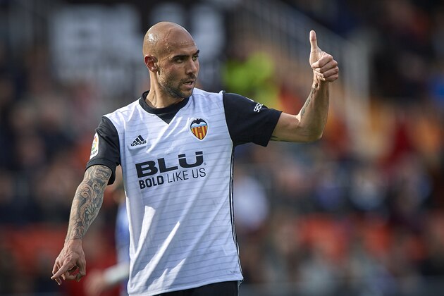 VALENCIA, SPAIN - MARCH 17:  Simone Zaza of Valencia reacts during the La Liga match between Valencia and Deportivo Alaves at Mestalla stadium on March 17, 2018 in Valencia, Spain.  (Photo by Quality Sport Images/Getty Images)
