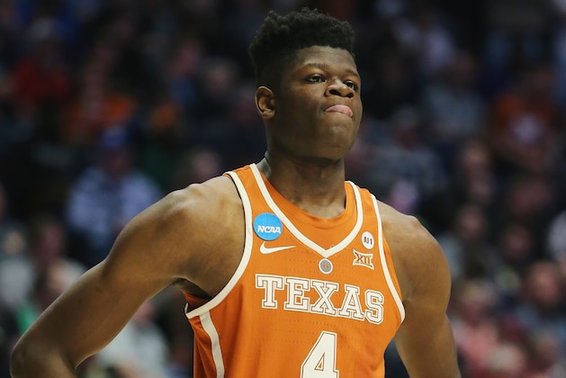 NASHVILLE, TN - MARCH 16:  Mohamed Bamba #4 of the Texas Longhorns looks on against the Nevada Wolf Pack during the game in the first round of the 2018 NCAA Men's Basketball Tournament at Bridgestone Arena on March 16, 2018 in Nashville, Tennessee.  (Photo by Frederick Breedon/Getty Images)