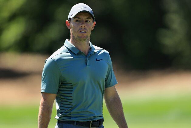 ORLANDO, FL - MARCH 17: Rory McIlroy of Northern Ireland walks along the first fairway during the third round at the Arnold Palmer Invitational Presented By MasterCard at Bay Hill Club and Lodge on March 17, 2018 in Orlando, Florida.  (Photo by Sam Greenwood/Getty Images)