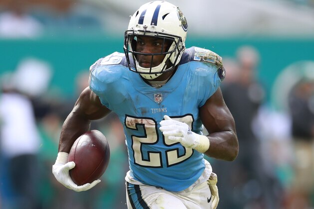 Tennessee Titans running back DeMarco Murray (29) runs the ball against the Miami Dolphins during an NFL football game, Sunday, Oct. 8, 2017, in Miami Gardens, Fla. (Jeff Haynes/AP Images for Panini)
