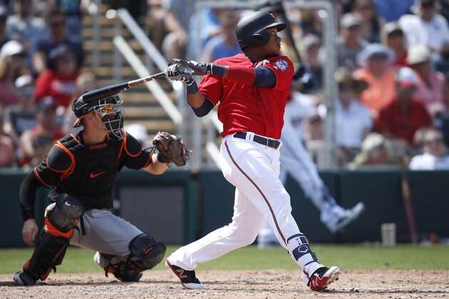 FORT MYERS, FL - MARCH 06: Jorge Polanco #11 of the Minnesota Twins makes some contact at the plate during the game against the Baltimore Orioles at Hammond Stadium on March 06, 2018 in Fort Myers, Florida. (Photo by Mike McGinnis/Getty Images)
