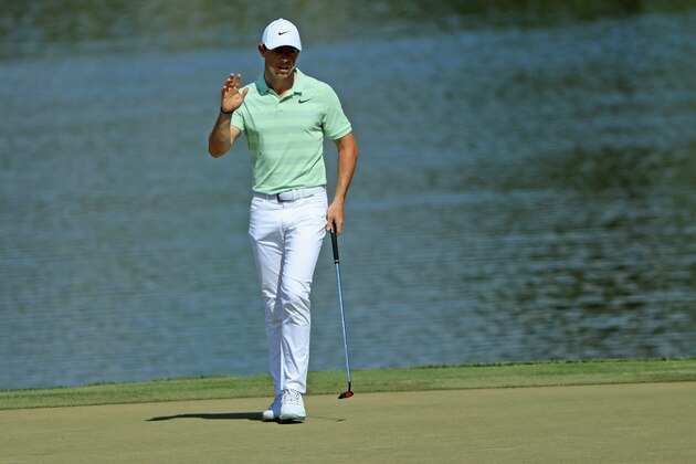 ORLANDO, FL - MARCH 18:  Rory McIlroy of Northern Ireland reacts to his birdie at the sixth hole during the final round at the Arnold Palmer Invitational Presented By MasterCard at Bay Hill Club and Lodge on March 18, 2018 in Orlando, Florida.  (Photo by Sam Greenwood/Getty Images)