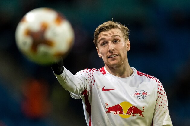 LEIPZIG, GERMANY - MARCH 08:  Emil Forsberg of RB Leipzig reacts during UEFA Europa League Round of 16 match between RB Leipzig and Zenit St Petersburg at the Red Bull Arena on March 8, 2018 in Leipzig, Germany.  (Photo by Boris Streubel/Getty Images)