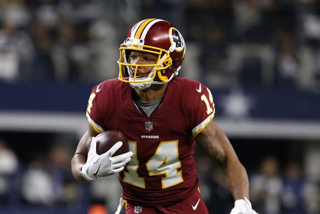 Washington Redskins wide receiver Ryan Grant (14) finds running room during an NFL football game against the Dallas Cowboys on Thursday, Nov. 30, 2017, in Arlington, Texas. (AP Photo/Michael Ainsworth)
