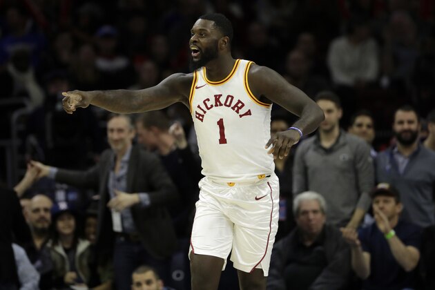 Indiana Pacers' Lance Stephenson reacts to a call during the second half of an NBA basketball game against the Philadelphia 76ers, Tuesday, March 13, 2018, in Philadelphia. Indiana won 101-98. (AP Photo/Matt Slocum)