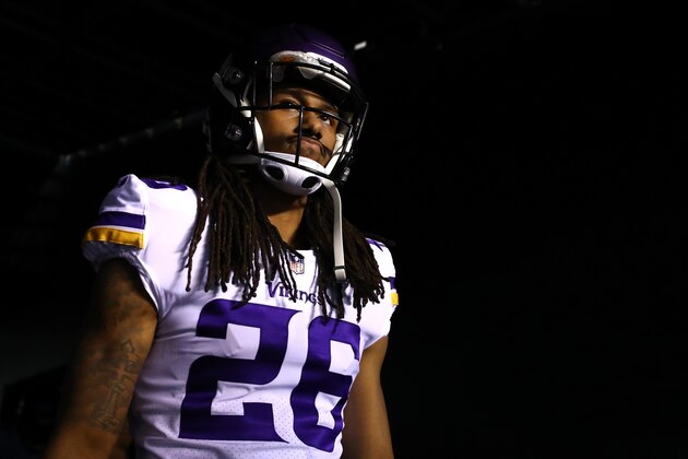 PHILADELPHIA, PA - JANUARY 21:  Trae Waynes #26 of the Minnesota Vikings walks out on the field for warm ups prior to the NFC Championship game against the Philadelphia Eagles at Lincoln Financial Field on January 21, 2018 in Philadelphia, Pennsylvania.  (Photo by Al Bello/Getty Images)