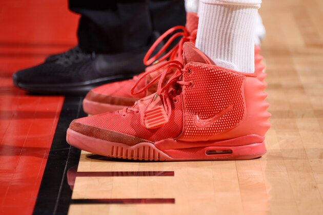 HOUSTON, TX - MARCH 15: The sneakers of PJ Tucker #4 of the Houston Rockets are seen during the game against the LA Clippers on March 15, 2018 at the Toyota Center in Houston, Texas. NOTE TO USER: User expressly acknowledges and agrees that, by downloading and or using this photograph, User is consenting to the terms and conditions of the Getty Images License Agreement. Mandatory Copyright Notice: Copyright 2018 NBAE (Photo by Bill Baptist/NBAE via Getty Images)