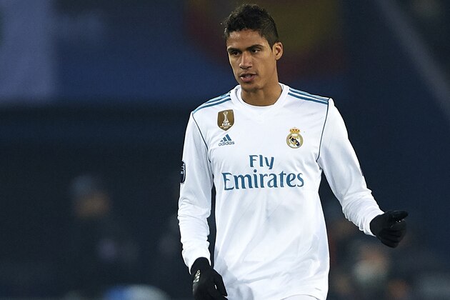 PARIS, FRANCE - MARCH 06:  Raphael Varane of Real Madrid in action during the UEFA Champions League Round of 16 Second Leg match between Paris Saint-Germain and Real Madrid at Parc des Princes on March 6, 2018 in Paris, France.  (Photo by Manuel Queimadelos Alonso/Getty Images)